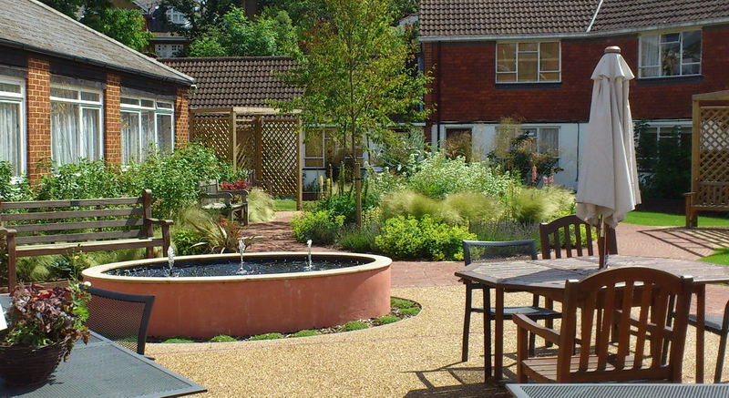 Care Home Garden with ample seating